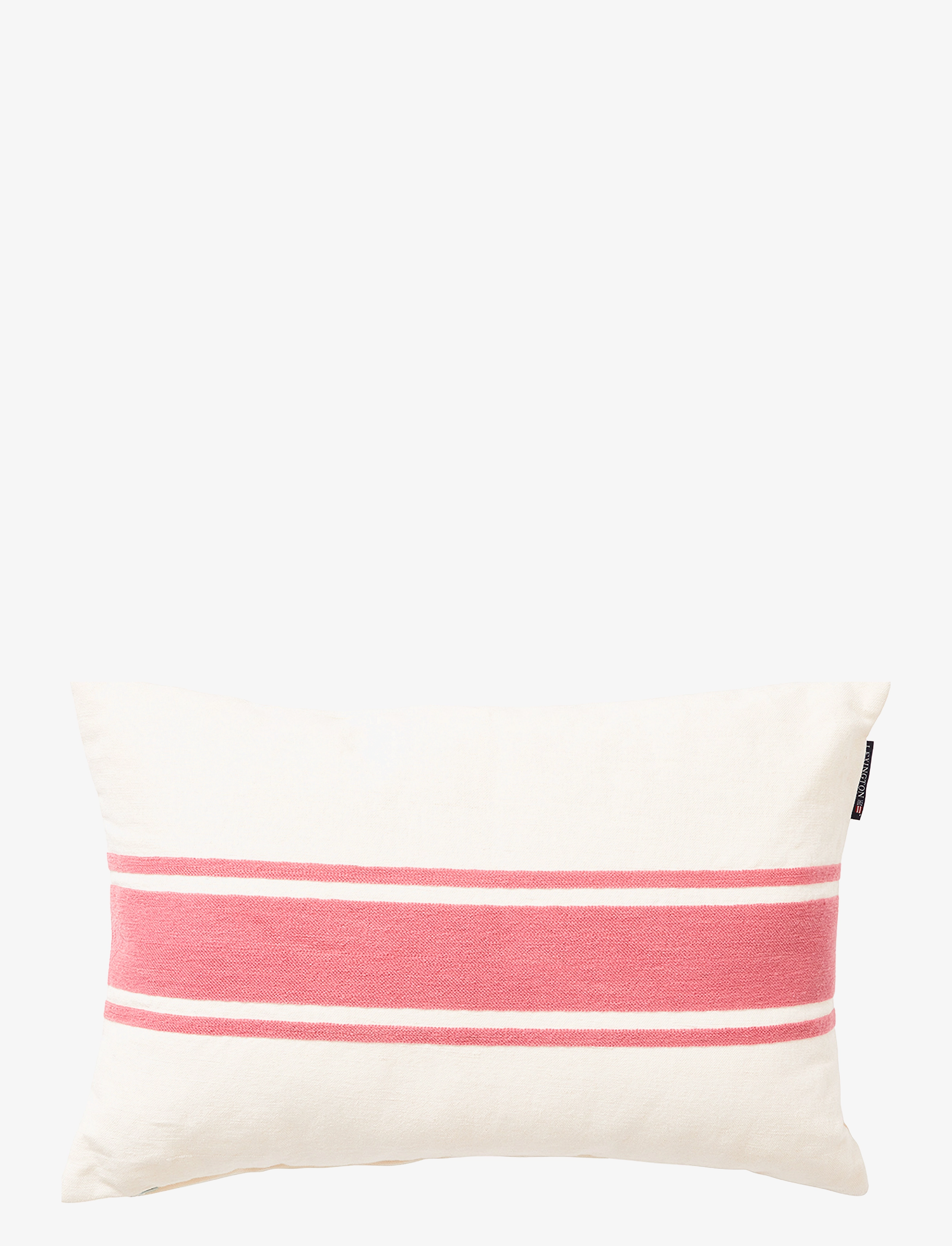 Lexington Home Embroidery Center Striped Linen/Cott 60X40 Pillow, 40X60 cm, Bedtextiles, Creme - Pillows, Homeware