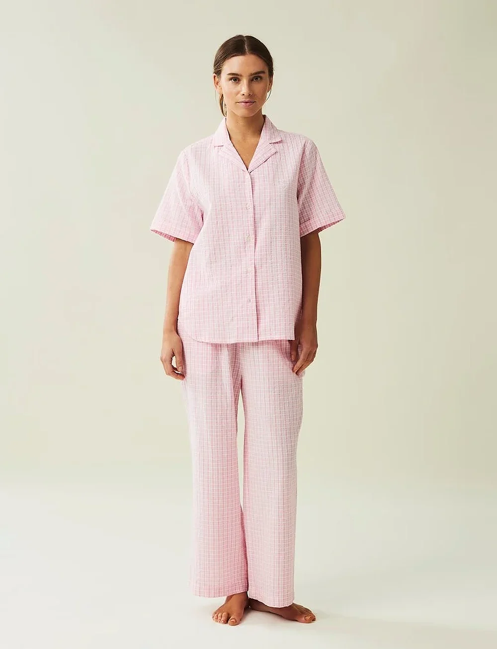 Lexington Home Lauren Organic Cotton Seersucker Pajama Set Tops Boozt
