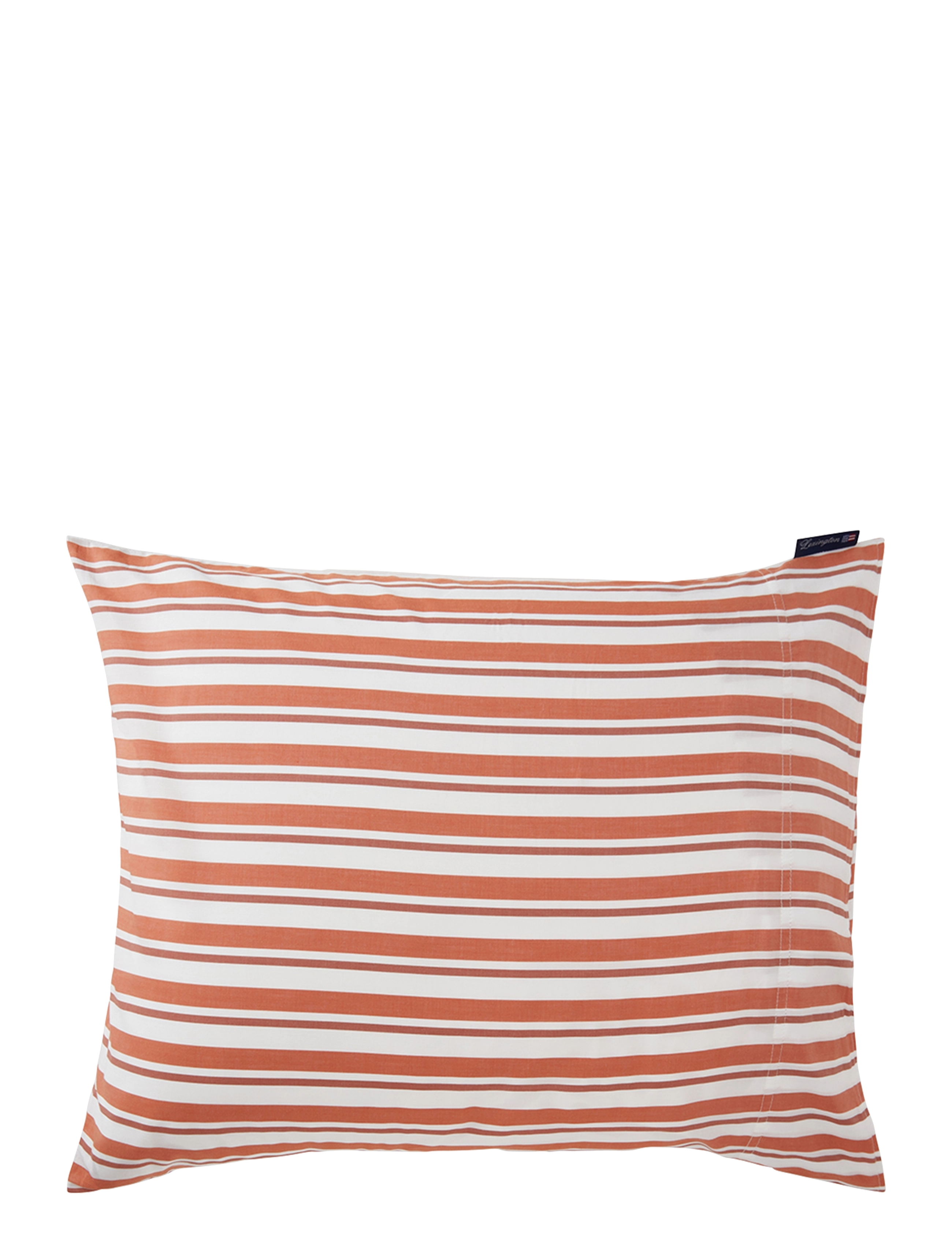 Lexington Home White/Terra Striped Cotton Poplin Pillowcase - Tekstiler - WHITE/TERRA / orange