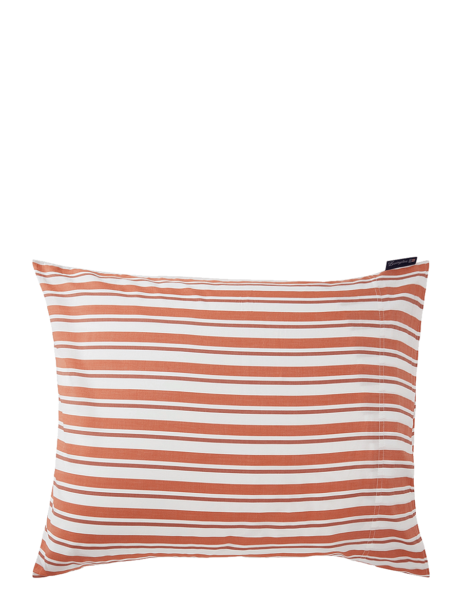Lexington Home - White/Terra Striped Cotton Poplin Pillowcase - white/terra - 0