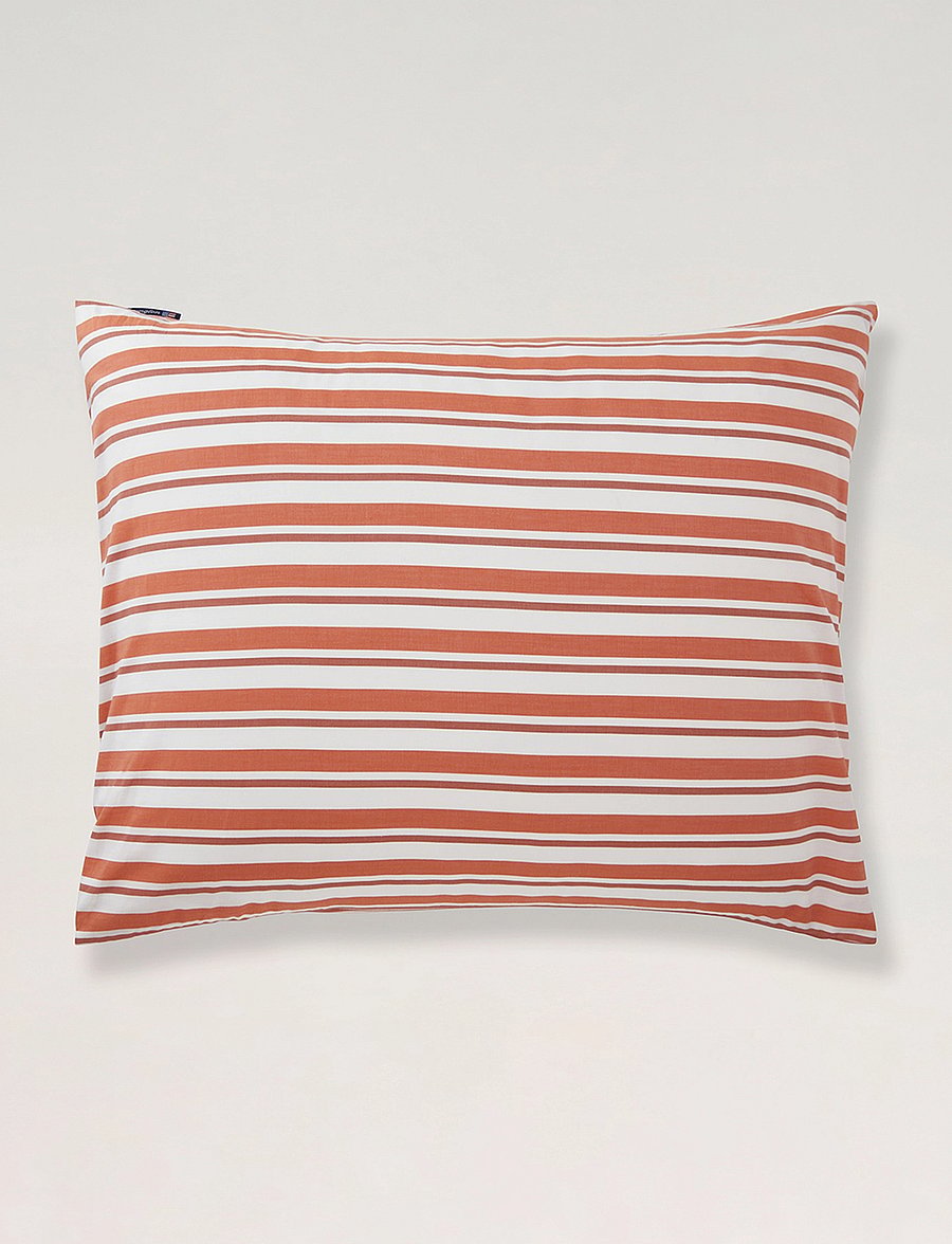 Lexington Home - White/Terra Striped Cotton Poplin Pillowcase - white/terra - 1