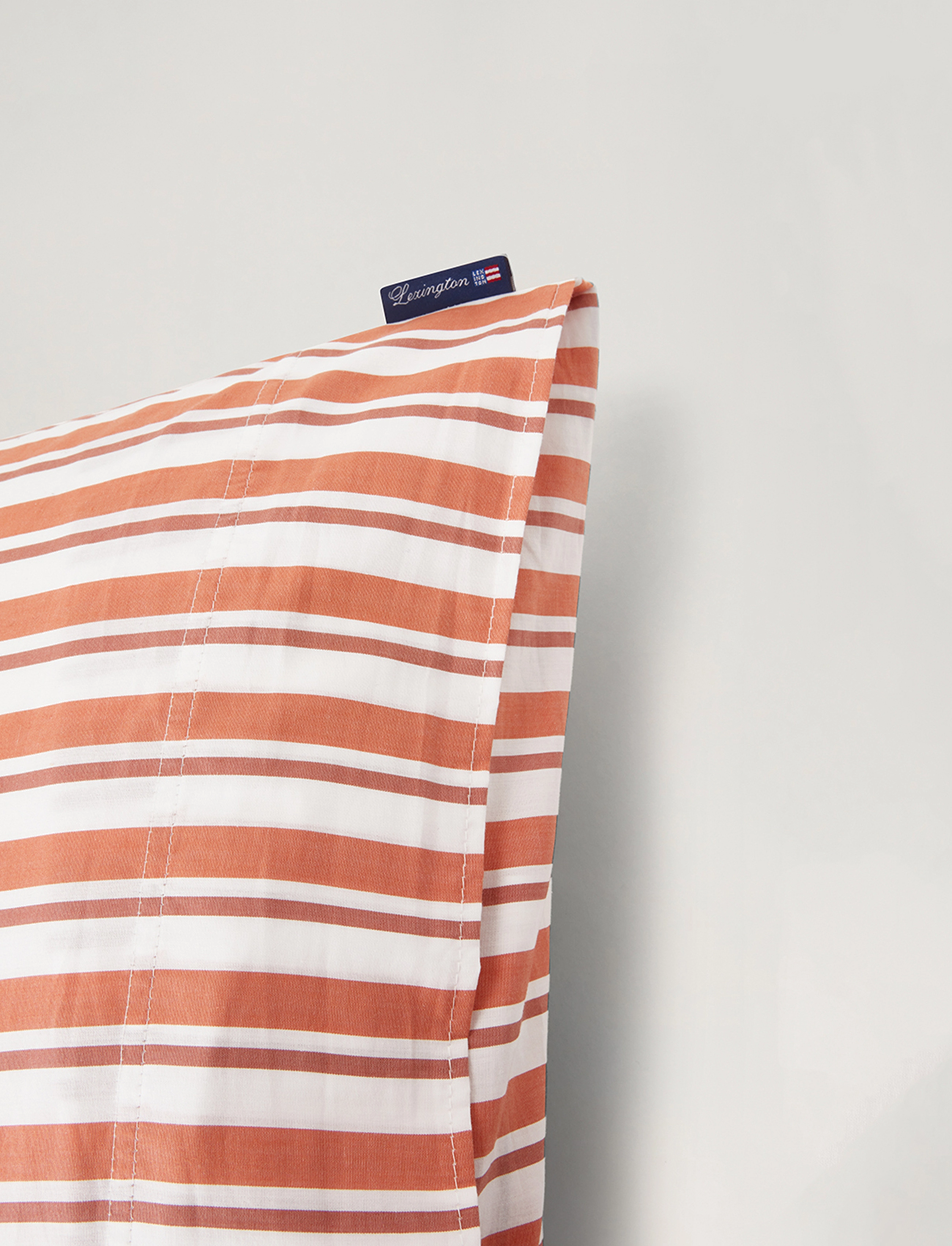 Lexington Home - White/Terra Striped Cotton Poplin Pillowcase - white/terra - 2