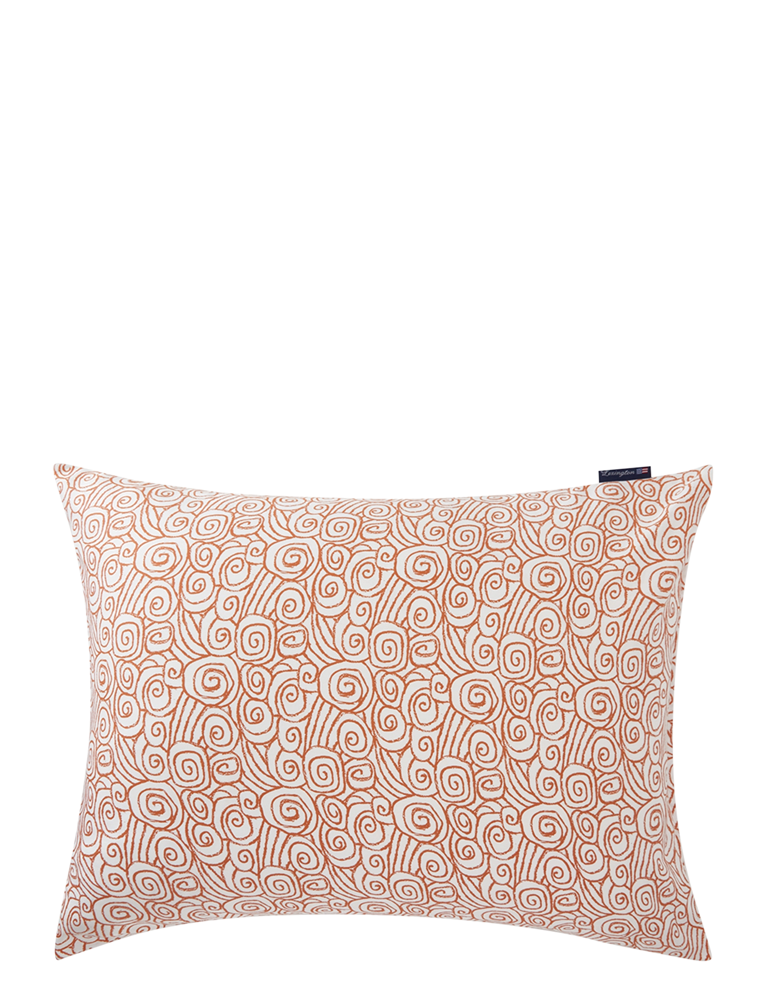 Lexington Home White/Terra Wave Printed Cotton Sateen pillowcase - Pudebetræk - WHITE/TERRA / orange