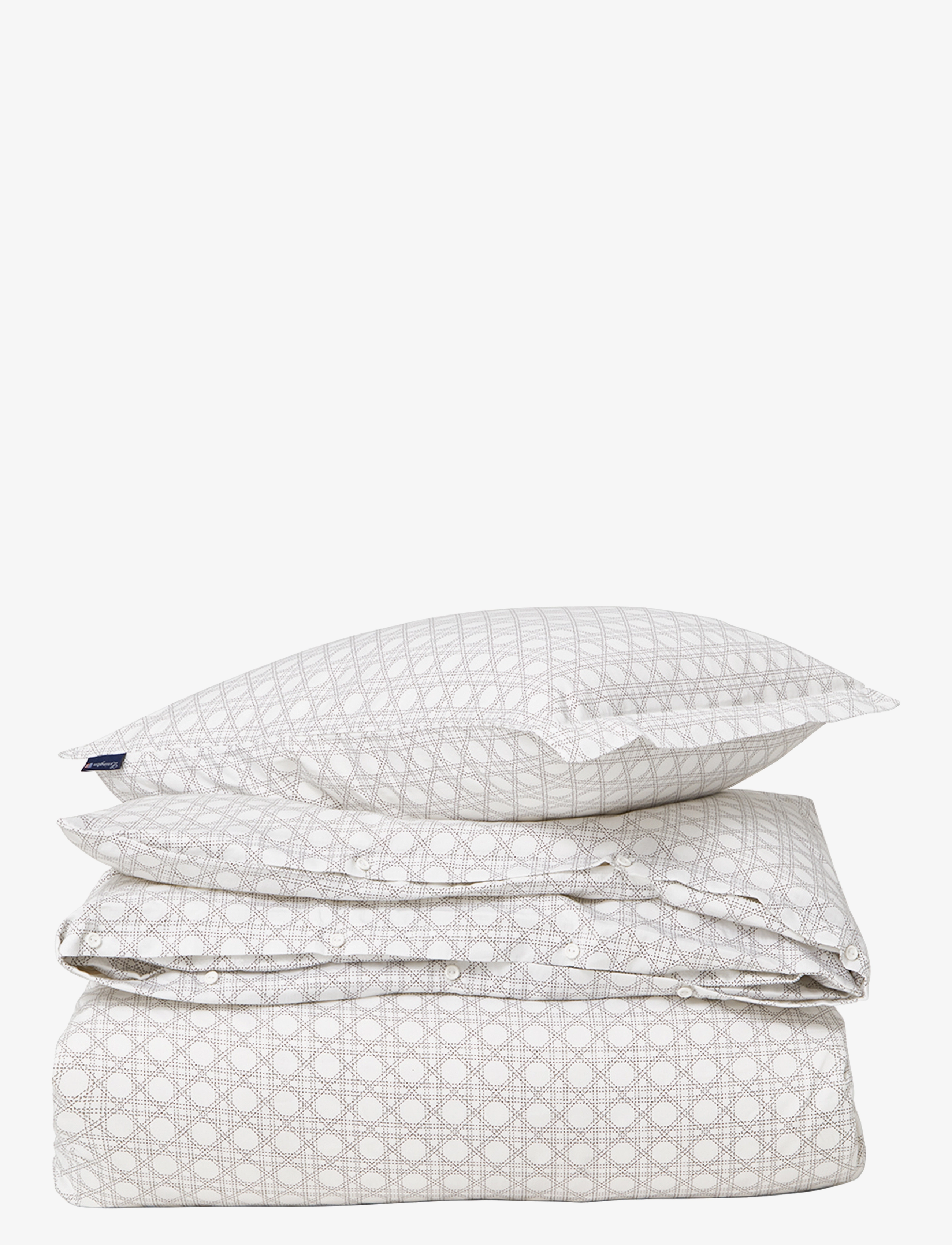Lexington Home Rattan Printed Cotton Sateen Bed set - Sengesæt - WHITE/DK. GRAY / grey