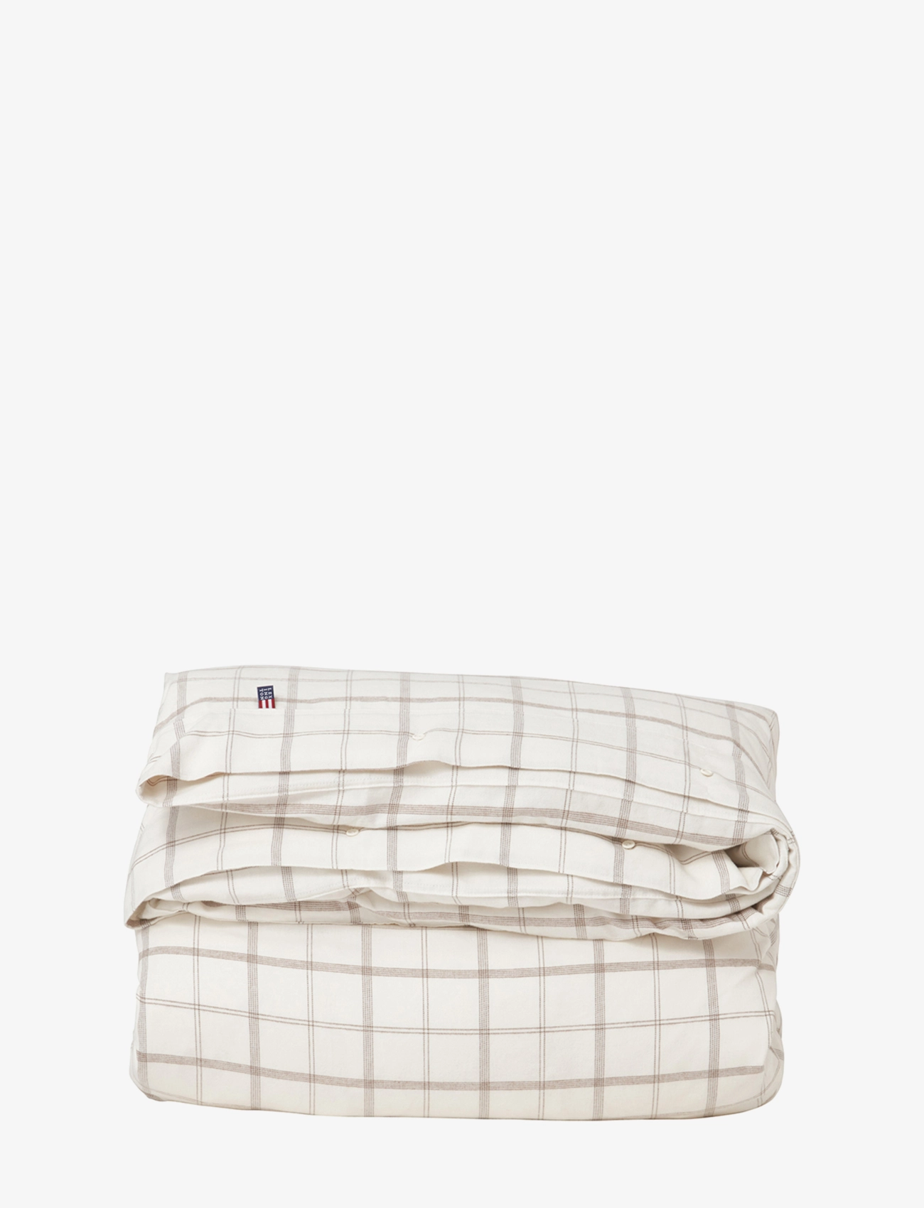 Lexington Home - White/Brown Checked Cotton Flannel Bed Set - white/brown - 1