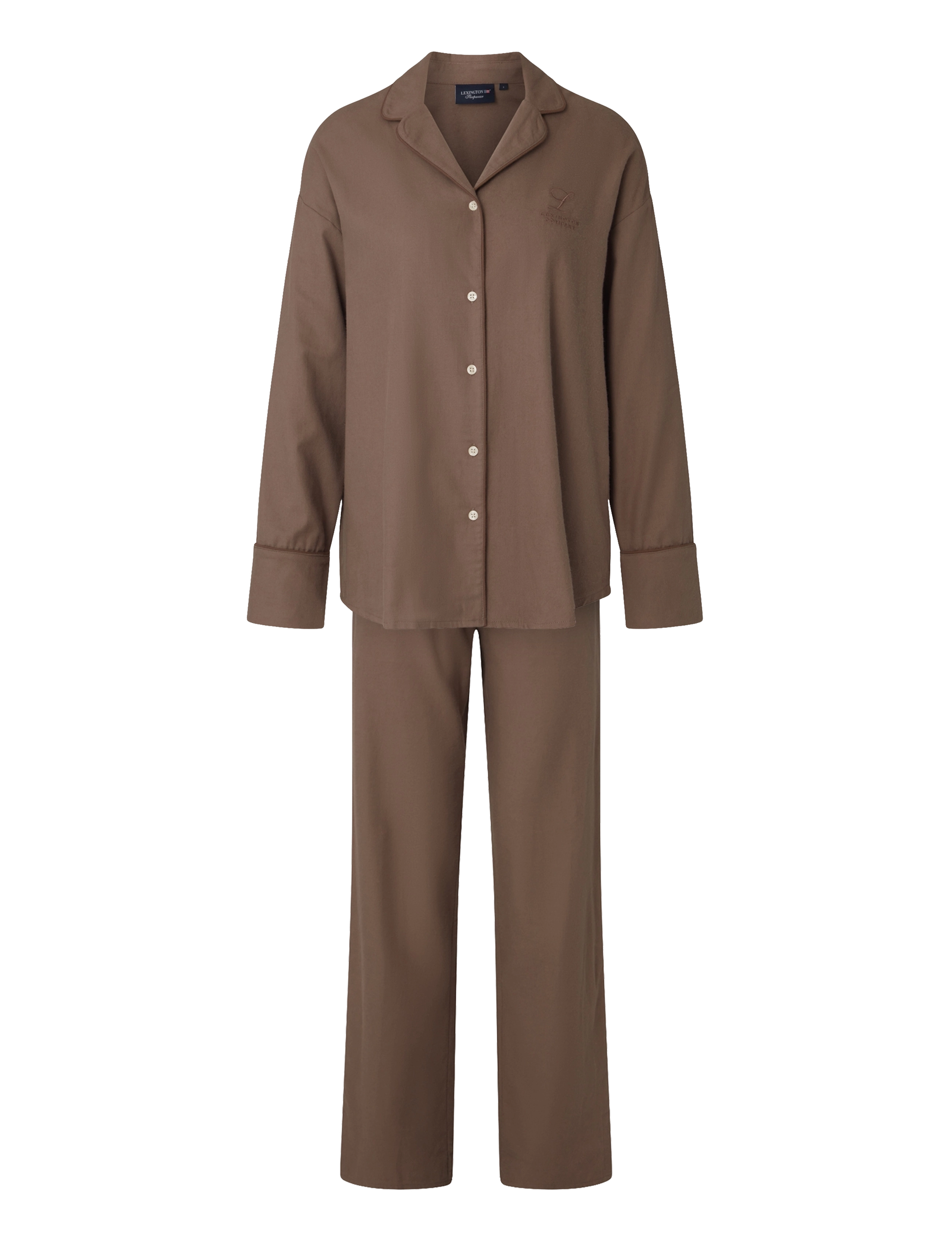 Lexington Home Caroline Organic Cotton Flannel Pajama Set - Pidžaamakomplekt - MID BROWN MELANGE / brown