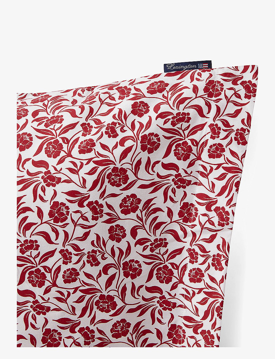 Lexington Home - Flower Printed Cotton Sateen Pillowcase - white/red - 2