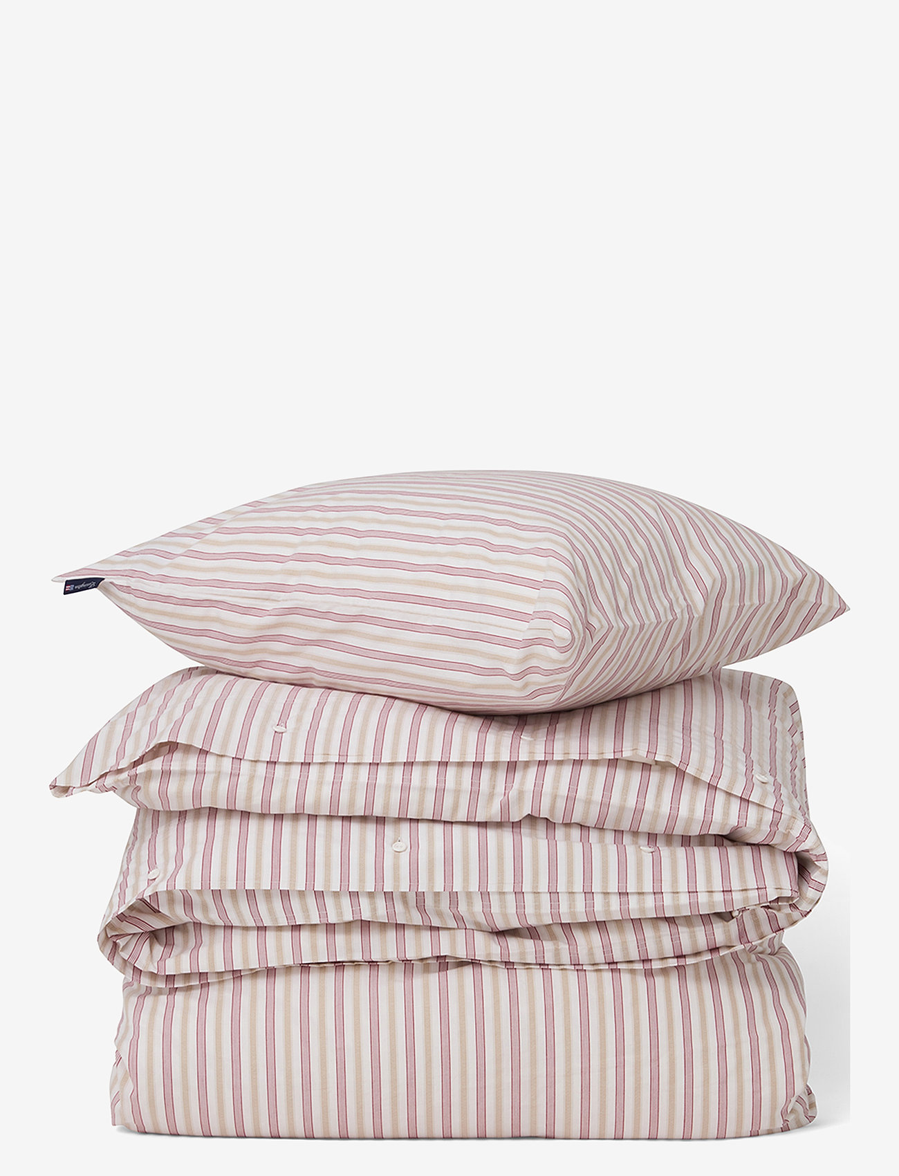 Lexington Home - Dobby Striped Cotton Poplin Bed Set - bettwäsche-set - red/beige/white - 0