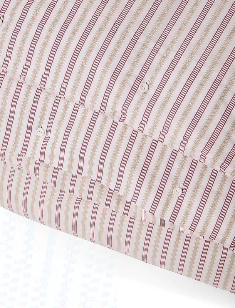 Lexington Home - Dobby Striped Cotton Poplin Bed Set - bettwäsche-set - red/beige/white - 1