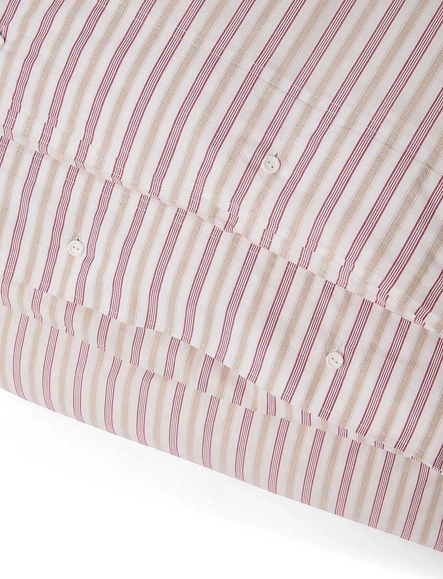 Lexington Home - Dobby Striped Cotton Poplin Bed Set - red/beige/white - 1