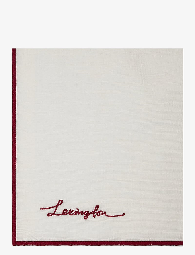 Lexington Home - Flower Embroidered Linen/Cotton Napkin - linased ja puuvillased salvrätikud - white/red - 2