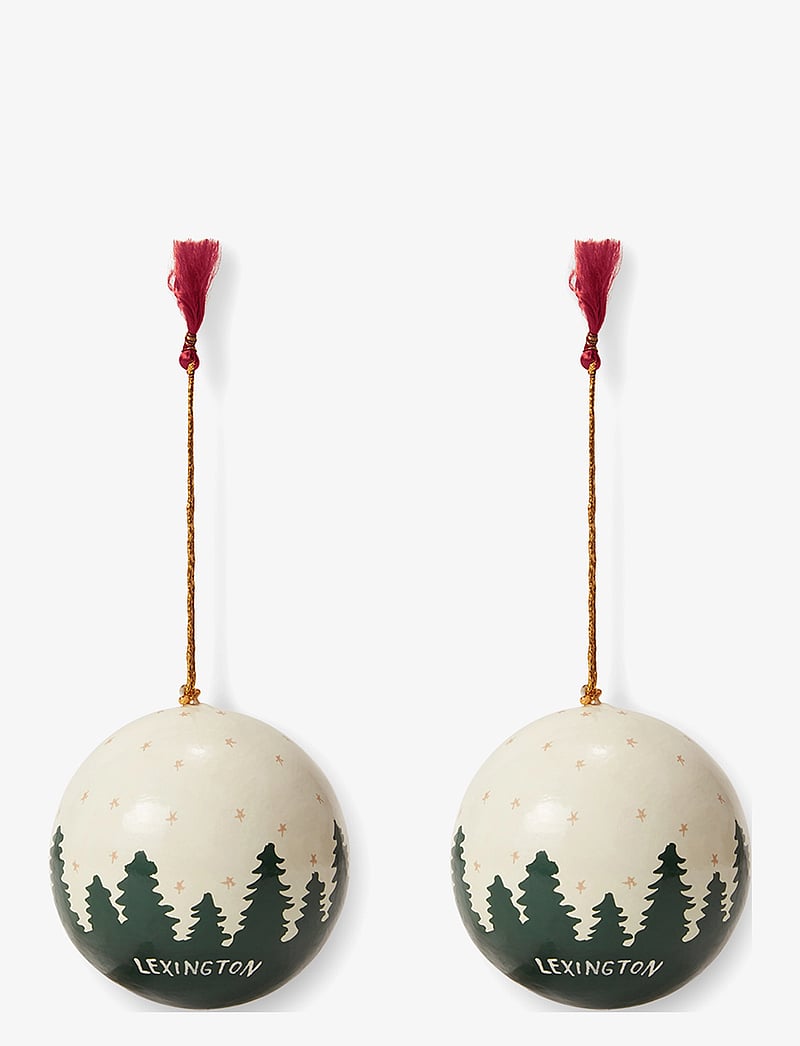 Lexington Home - Papier Maché Balls Christmas Ornament (set of 2) - die niedrigsten preise - white/green - 1