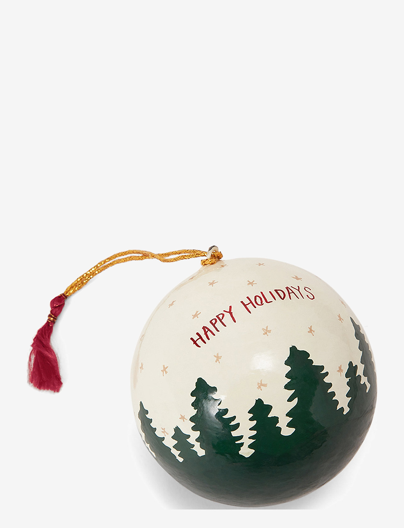 Lexington Home - Papier Maché Balls Christmas Ornament (set of 2) - white/green - 2