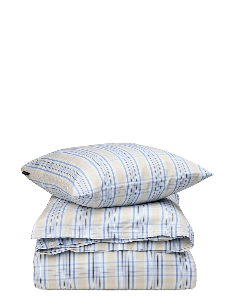 Lexington Home - Beige/Blue Checked Cotton Poplin Bed Set - shop by price - beige/white/blue - 0