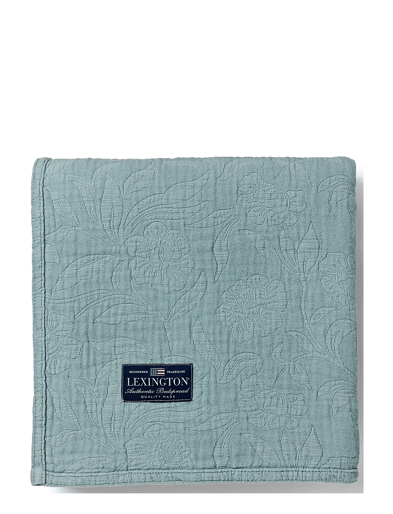 Lexington Home - Flowers Jacquard Organic Cotton Bedspread - eucalyptus - 0