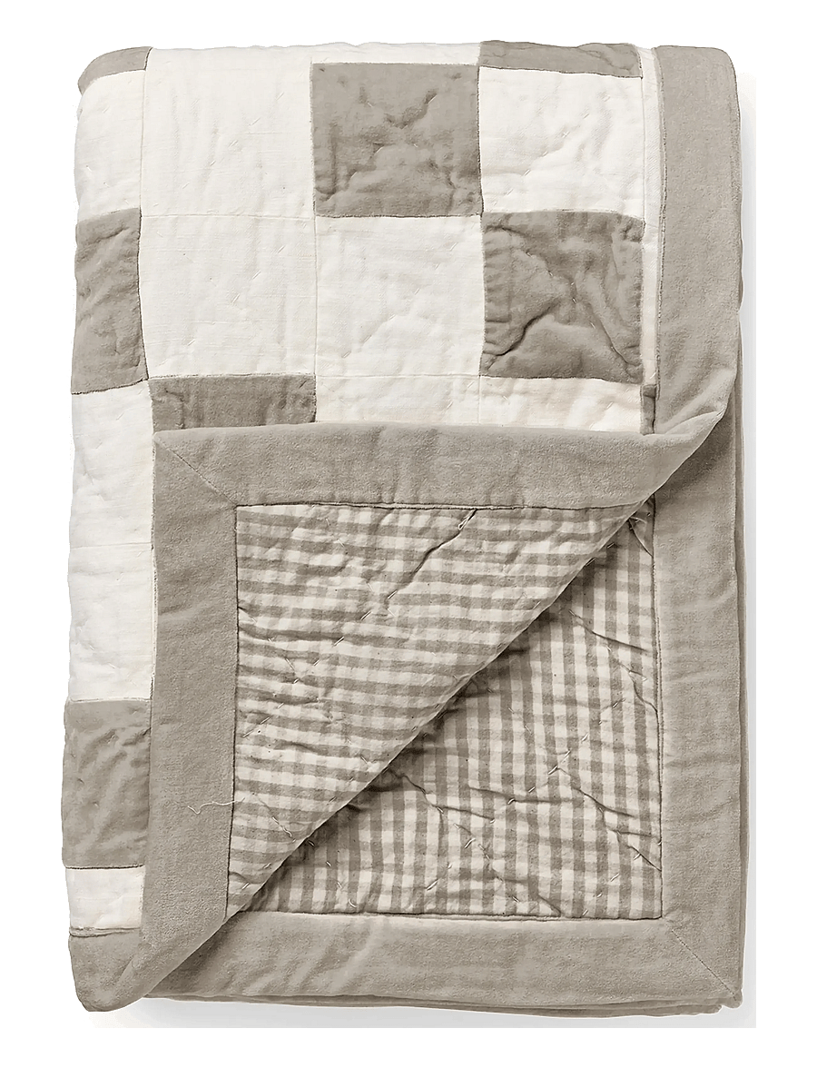 Lexington Home - Patchwork Organic Cotton Bedspread - white - 1