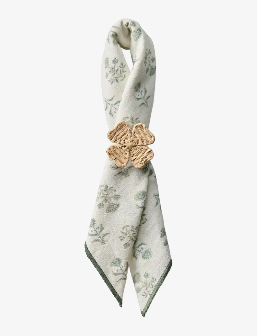 Lexington Home - Floral Printed Organic Cotton Napkin - nach preis einkaufen - white/eucalyptus - 0