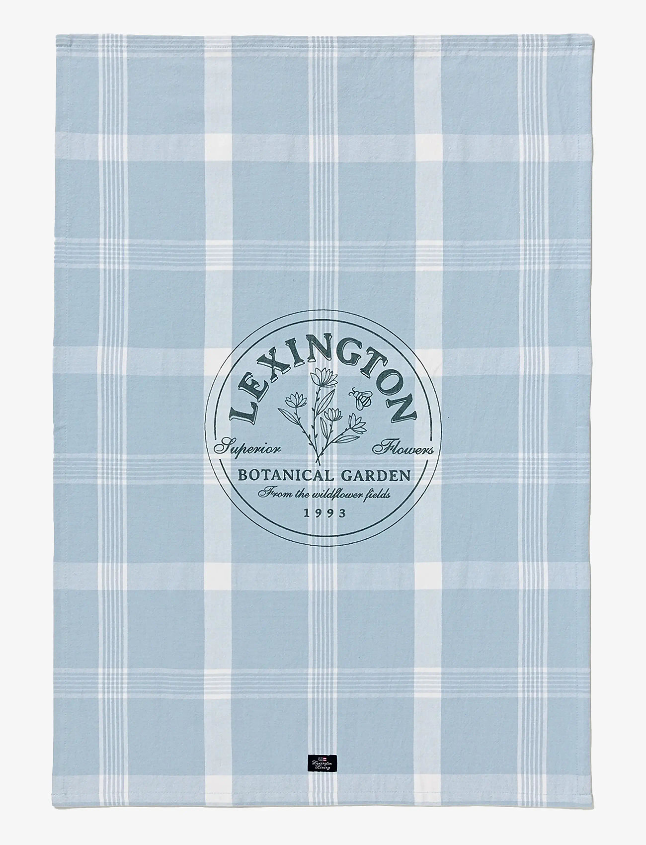 Lexington Home - Botanical Checked Org Cotton Kitchen Towel - blue/white - 0