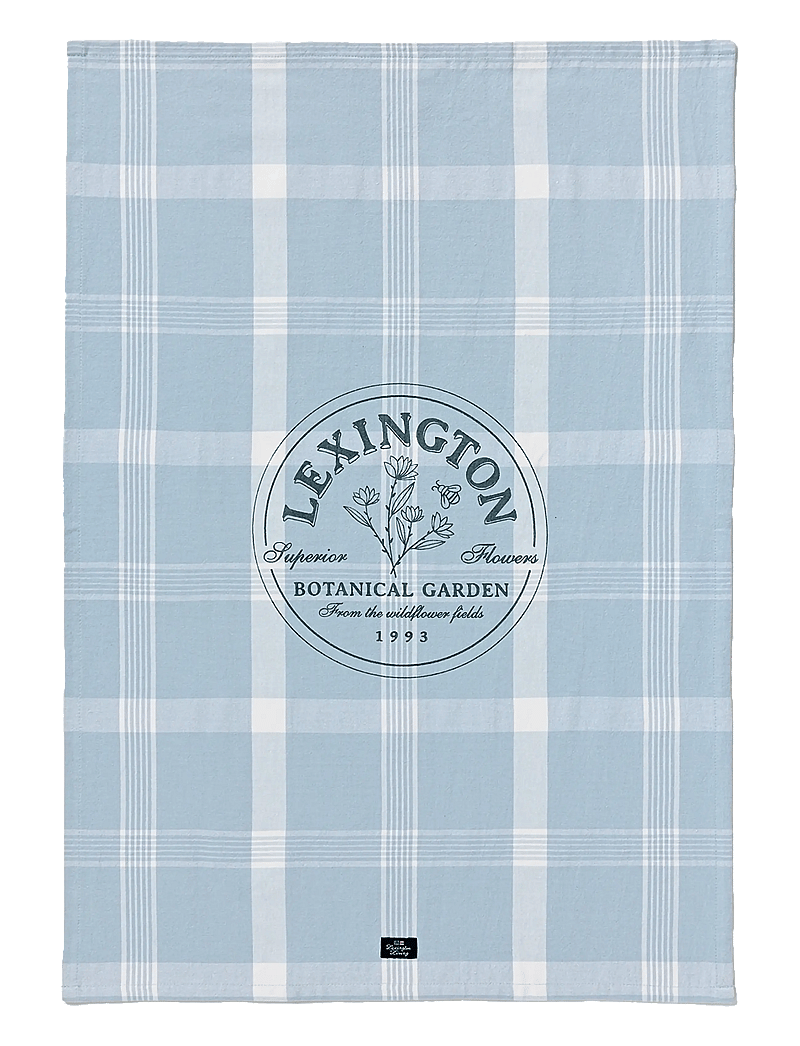 Lexington Home - Botanical Checked Org Cotton Kitchen Towel - blue/white - 0