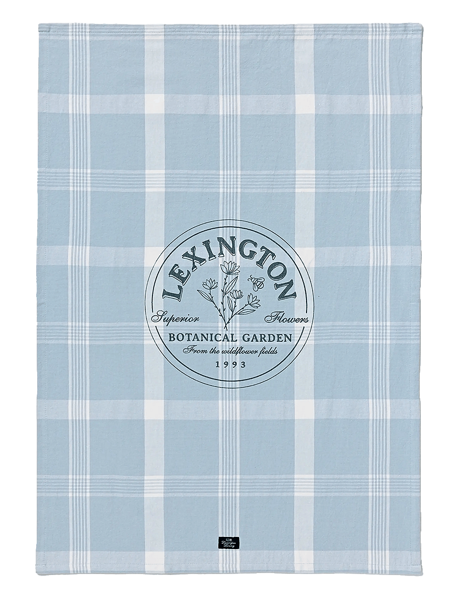 Lexington Home - Botanical Checked Org Cotton Kitchen Towel - blue/white - 0