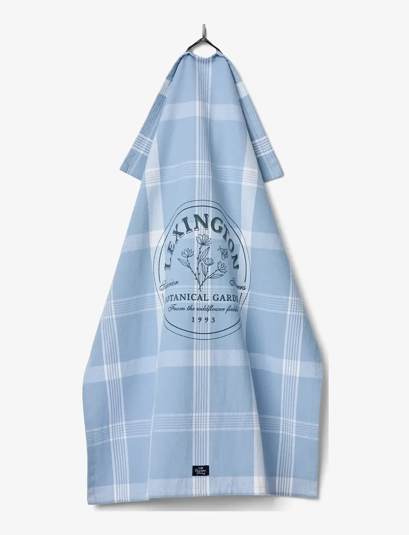 Lexington Home - Botanical Checked Org Cotton Kitchen Towel - blue/white - 1