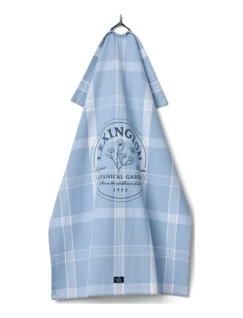 Lexington Home - Botanical Checked Org Cotton Kitchen Towel - blue/white - 1