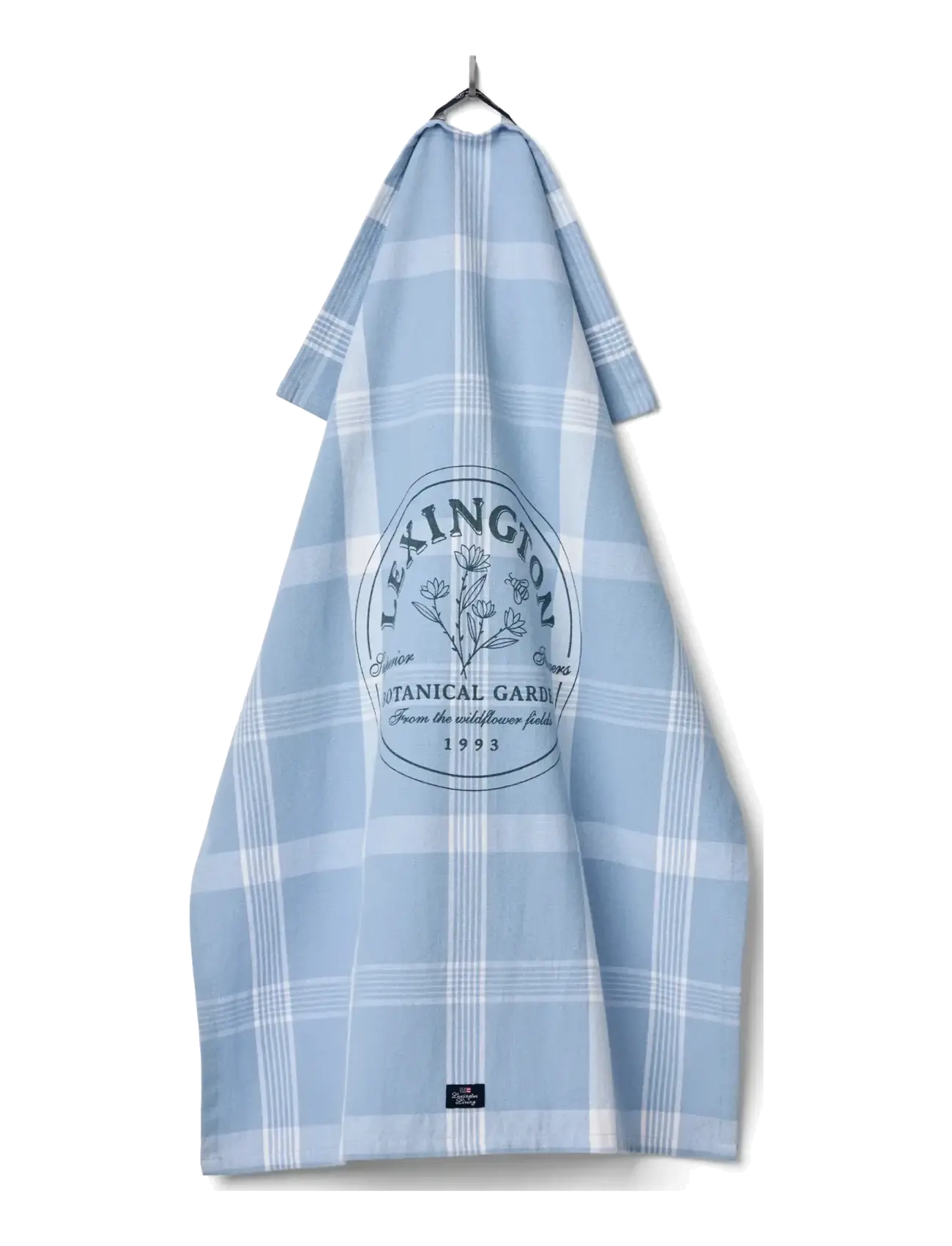 Lexington Home - Botanical Checked Org Cotton Kitchen Towel - blue/white - 1