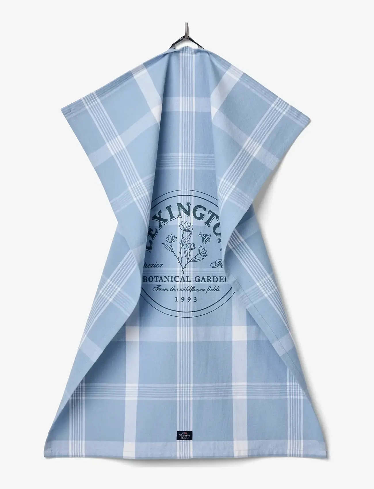 Lexington Home - Botanical Checked Org Cotton Kitchen Towel - blue/white - 2