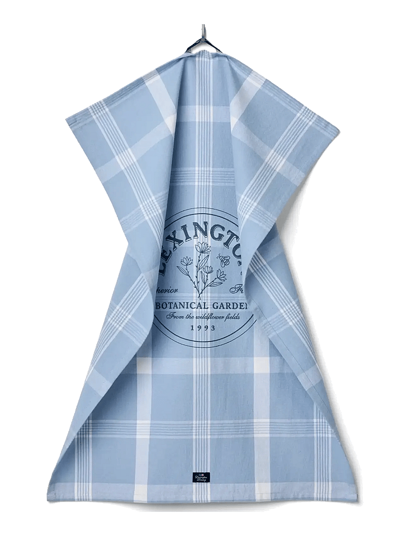 Lexington Home - Botanical Checked Org Cotton Kitchen Towel - blue/white - 2