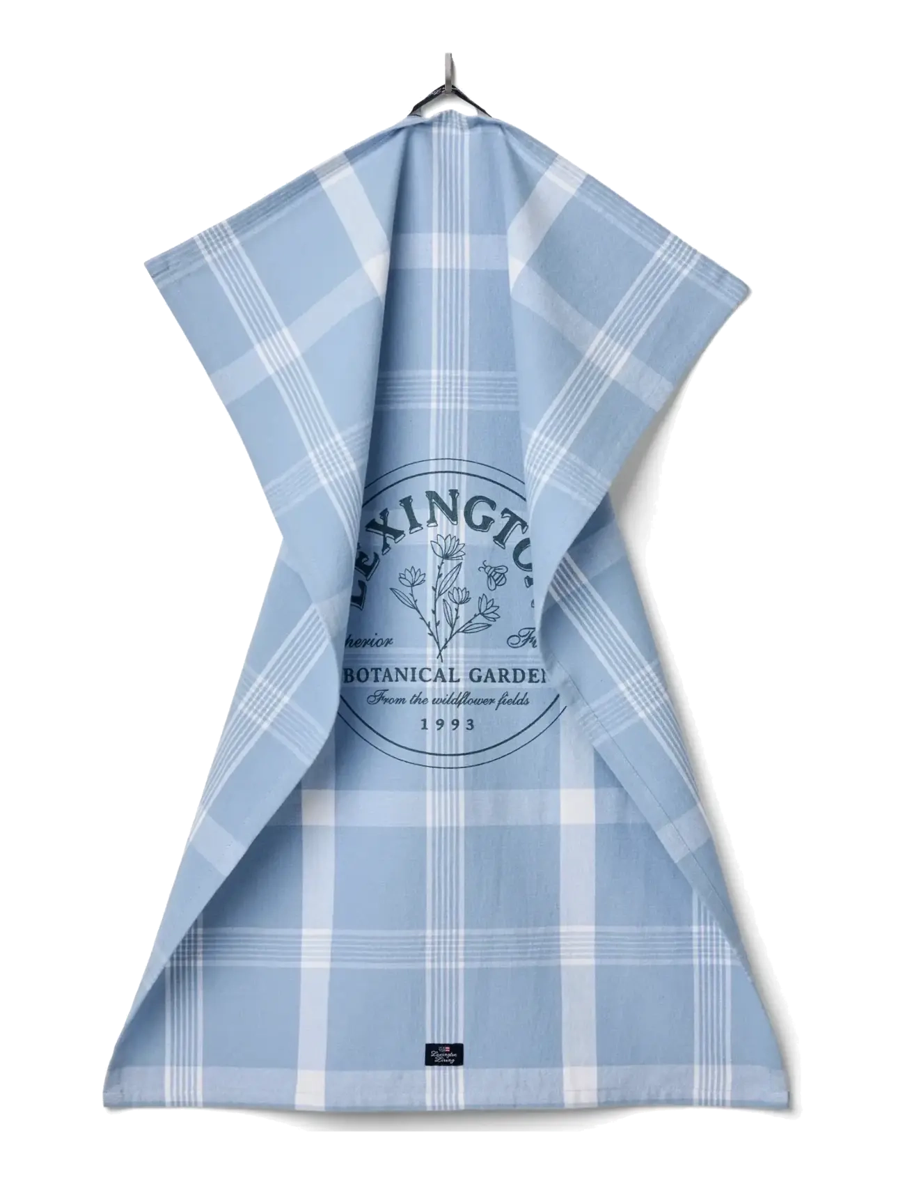Lexington Home - Botanical Checked Org Cotton Kitchen Towel - blue/white - 2