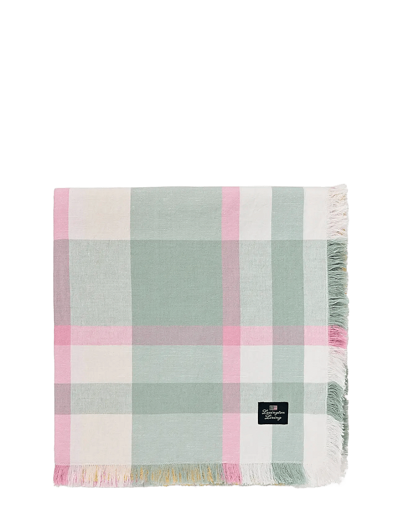 Lexington Home - Checked Linen/Cotton Tablecloth - köp efter pris - yellow/green/pink - 0