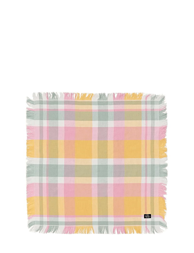 Lexington Home - Checked Linen/Cotton Napkin - linased ja puuvillased salvrätikud - yellow/green/pink - 0