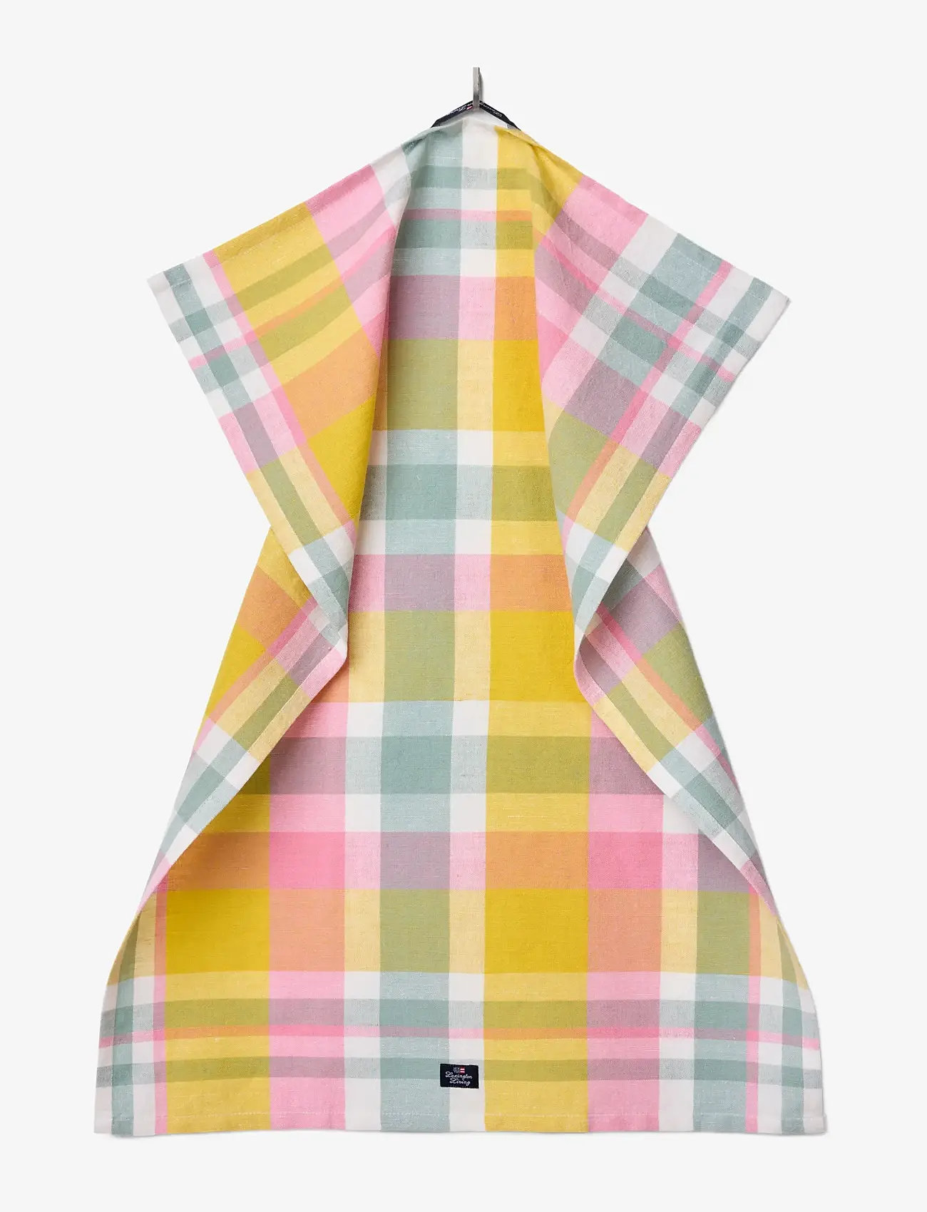 Lexington Home - Checked Linen/Cotton Kitchen Towel - yellow/green/pink - 1