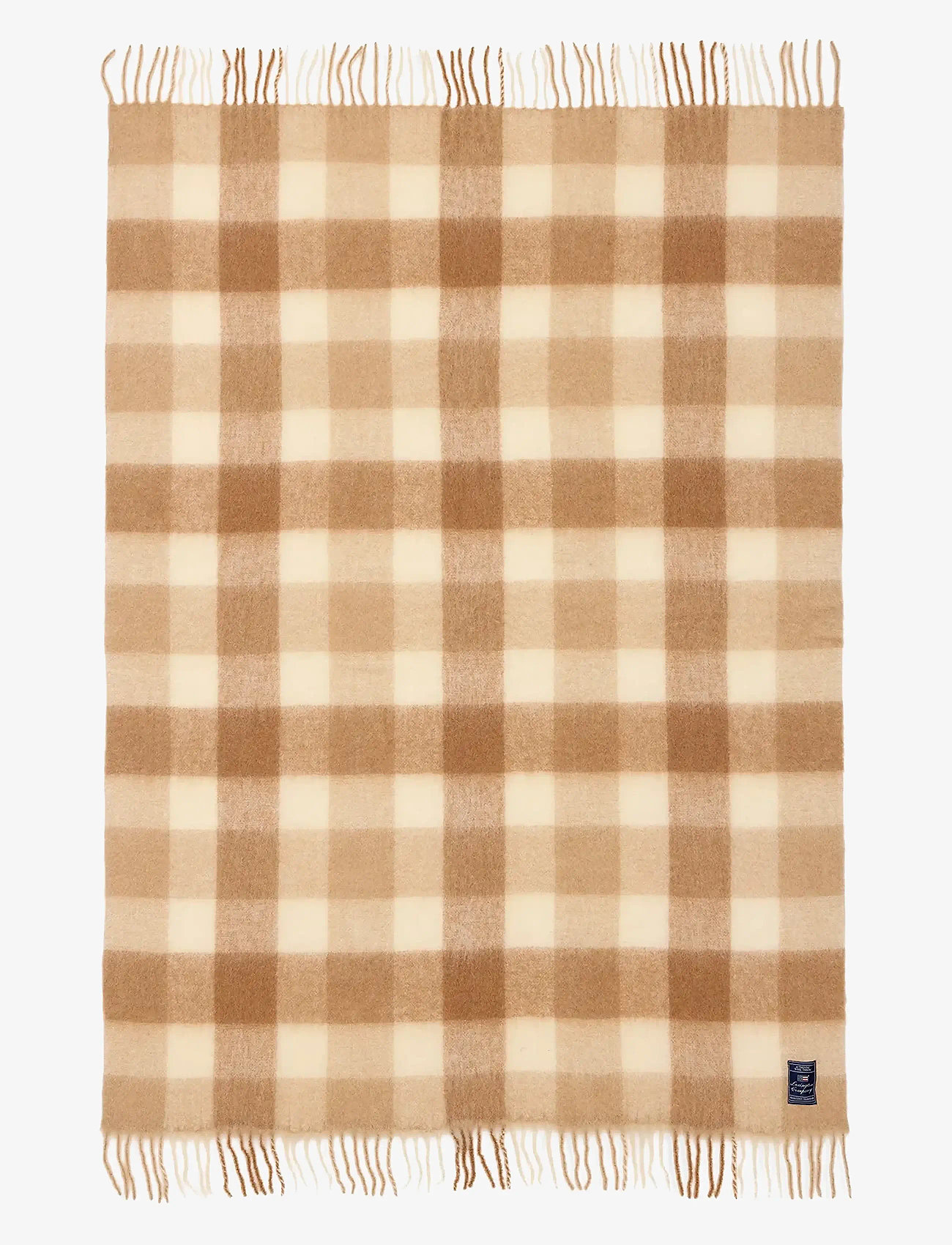 Lexington Home - Checked Mohair Mix Throw - beige/white - 1