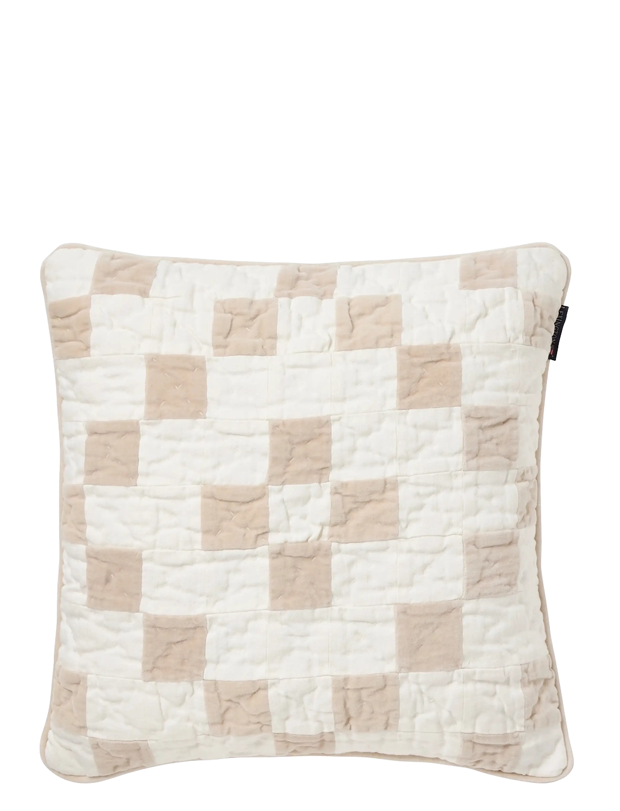Lexington Home Patchwork Organic Cotton Pillow Cover - Visa allt - WHITE / beige