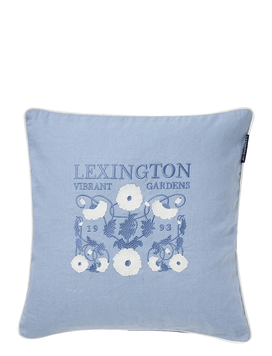 Lexington Home - Vibrant Gardens Linen/Cotton Pillow Cover - blue/white - 0