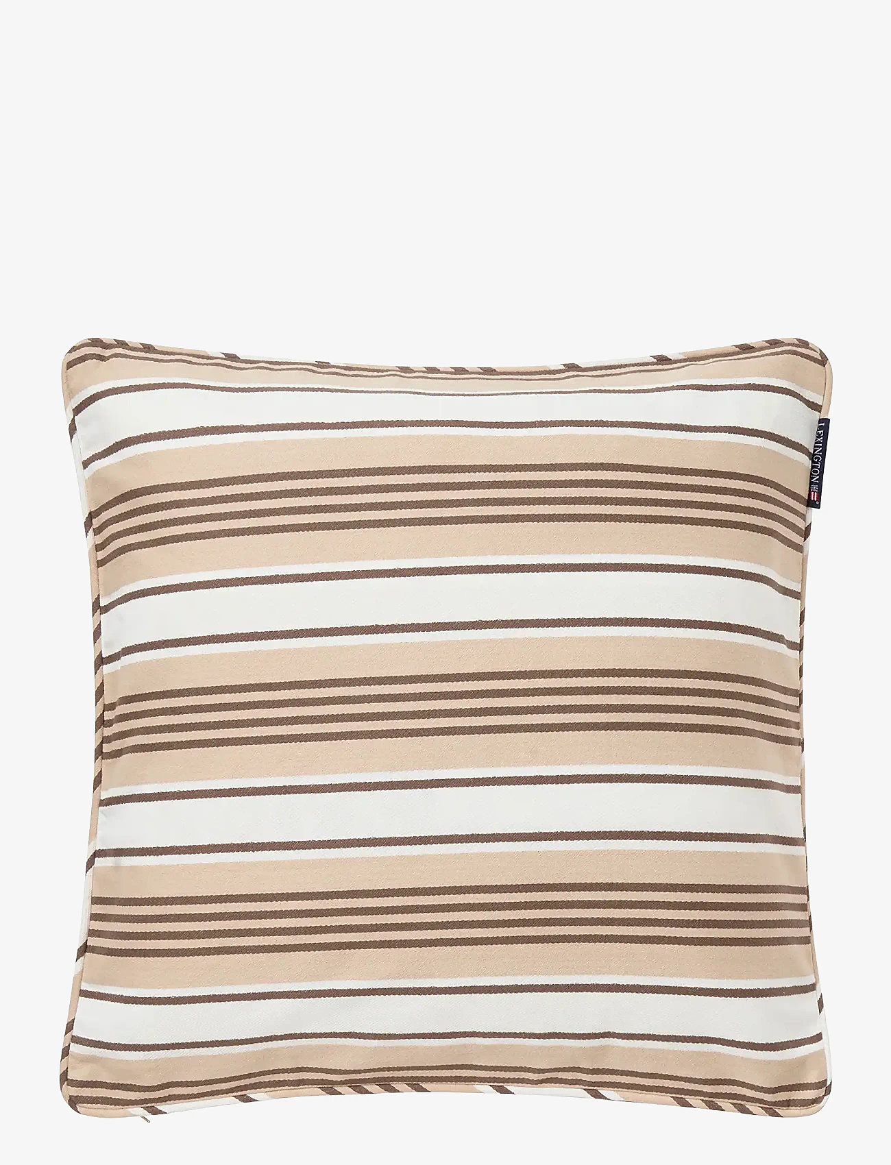 Lexington Home - Striped Organic Cotton Twill Pillow Cover - pudebetræk - beige/white - 0
