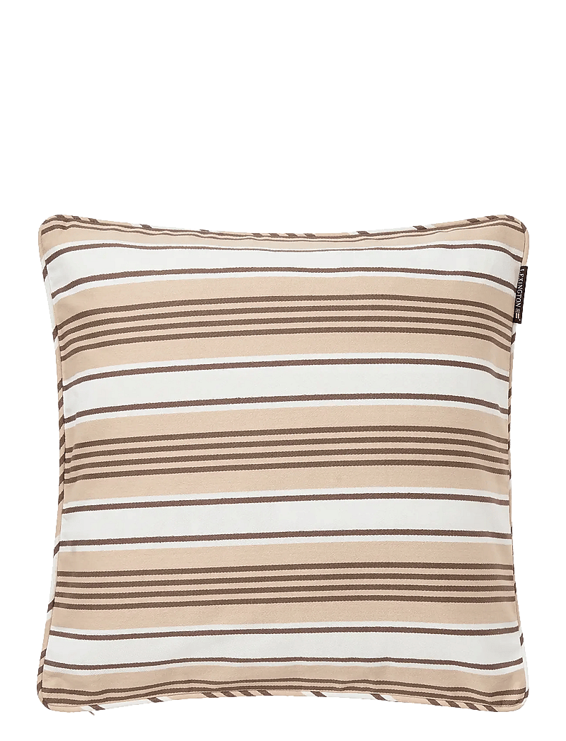 Lexington Home - Striped Organic Cotton Twill Pillow Cover - pudebetræk - beige/white - 0