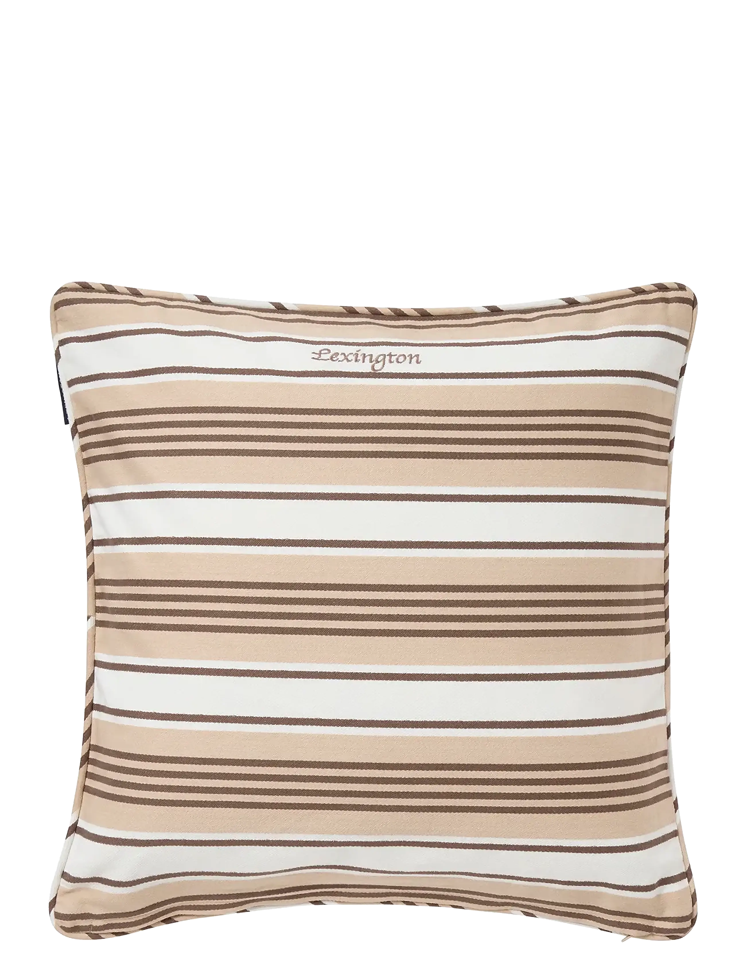 Lexington Home - Striped Organic Cotton Twill Pillow Cover - dekoratīvās spilvendrānas - beige/white - 1