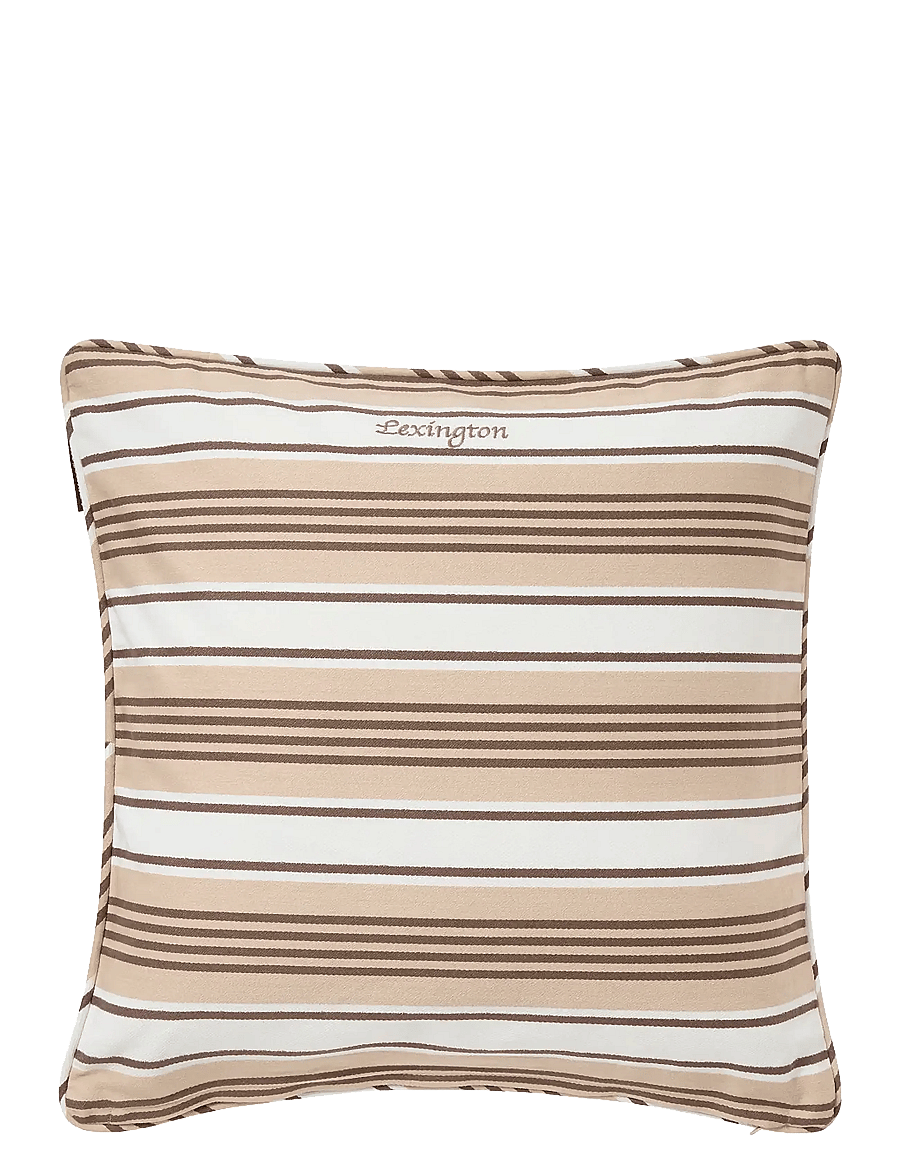 Lexington Home - Striped Organic Cotton Twill Pillow Cover - beige/white - 1