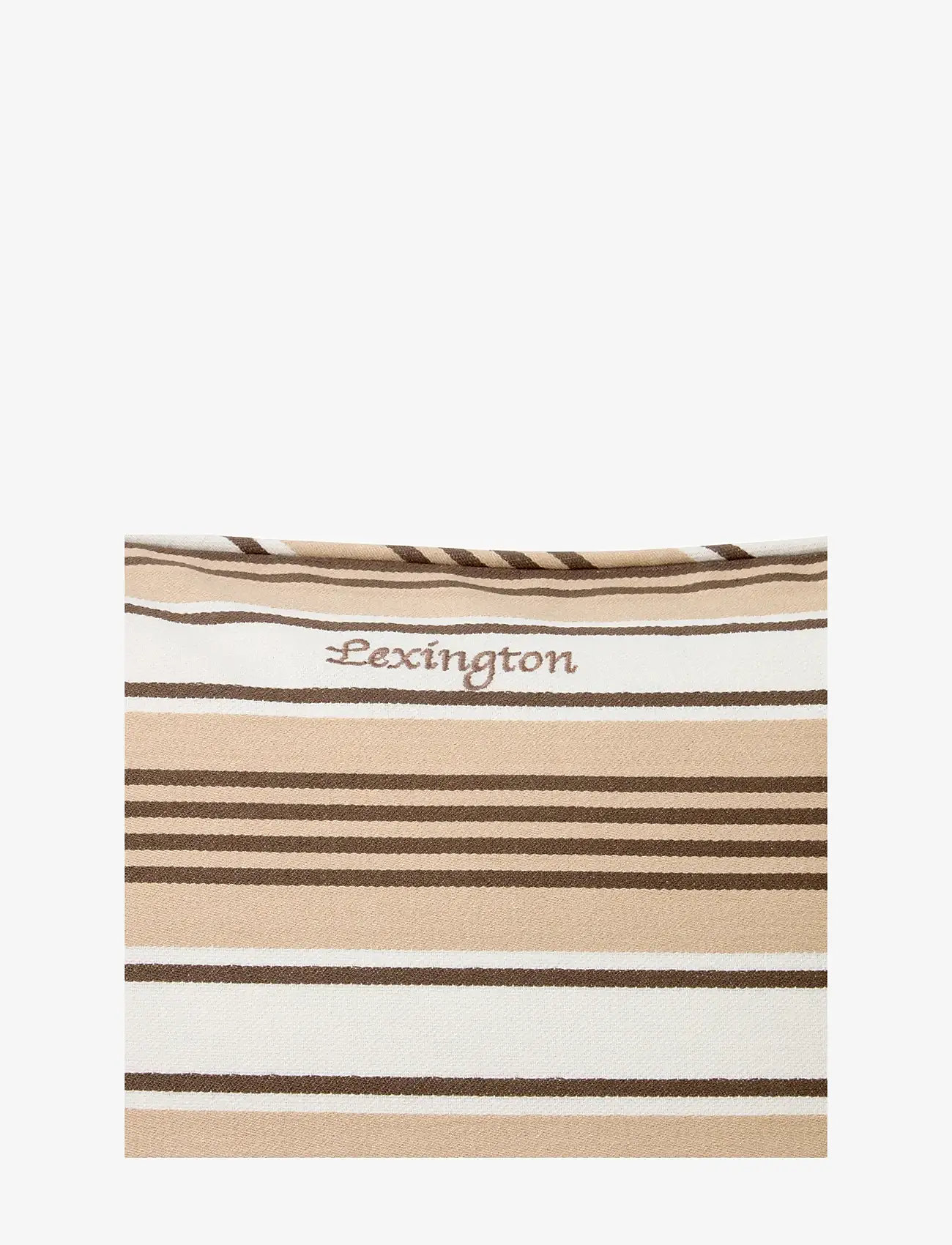 Lexington Home - Striped Organic Cotton Twill Pillow Cover - pudebetræk - beige/white - 2