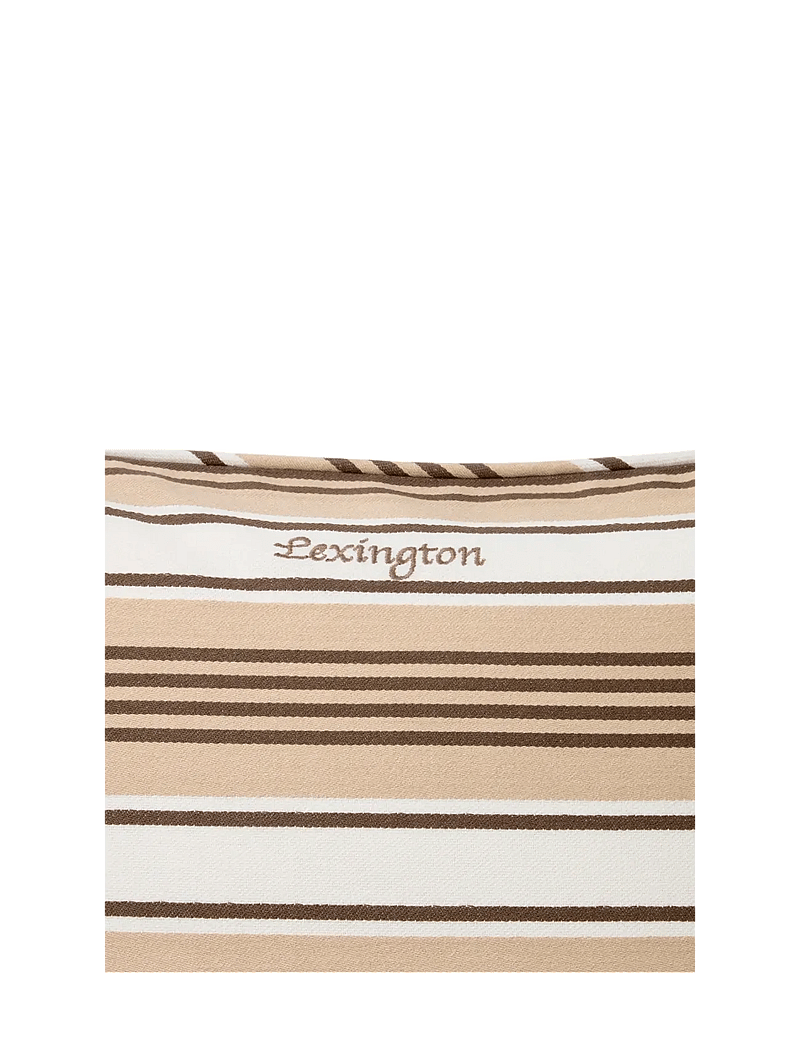 Lexington Home - Striped Organic Cotton Twill Pillow Cover - pudebetræk - beige/white - 2
