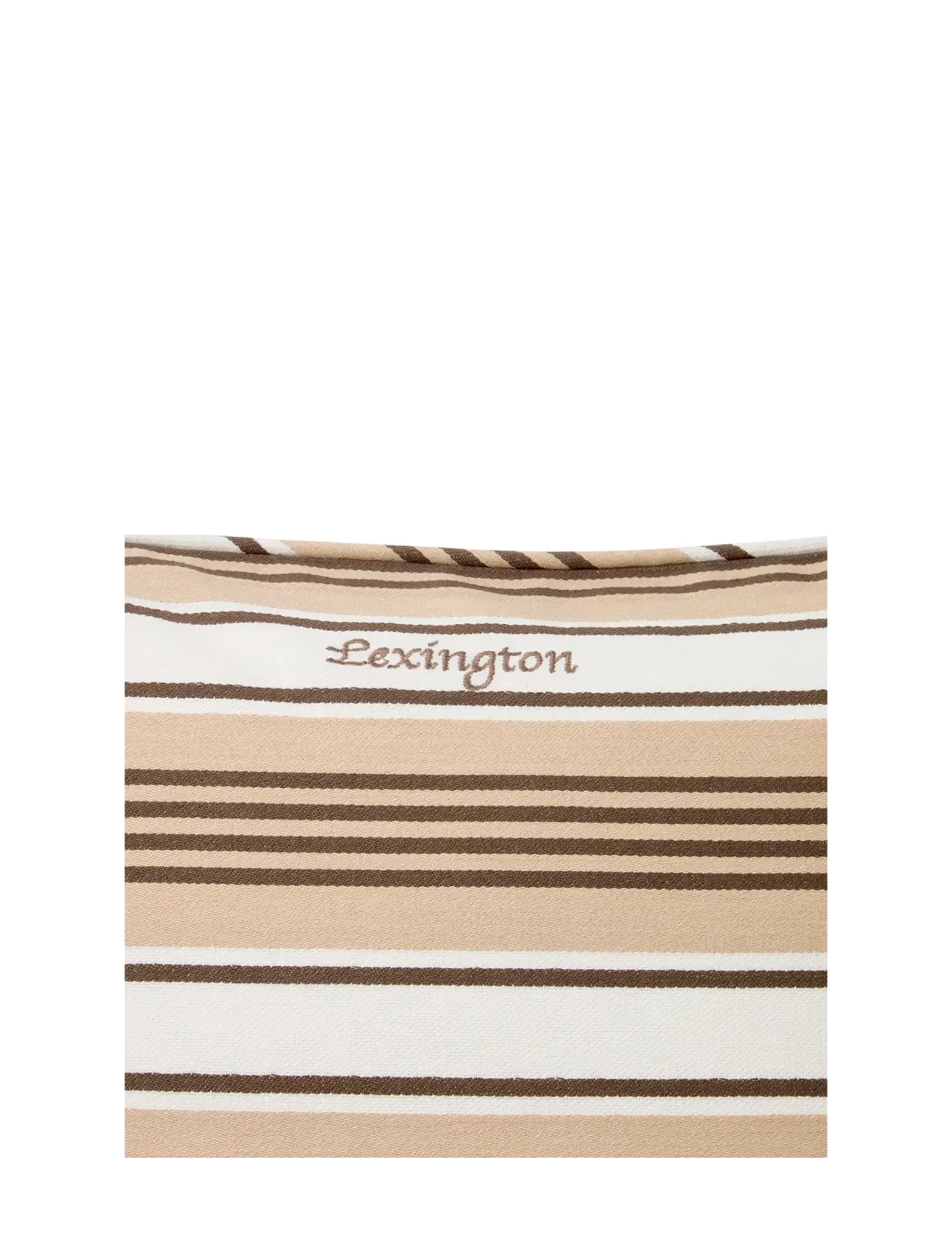 Lexington Home - Striped Organic Cotton Twill Pillow Cover - dekoratīvās spilvendrānas - beige/white - 2