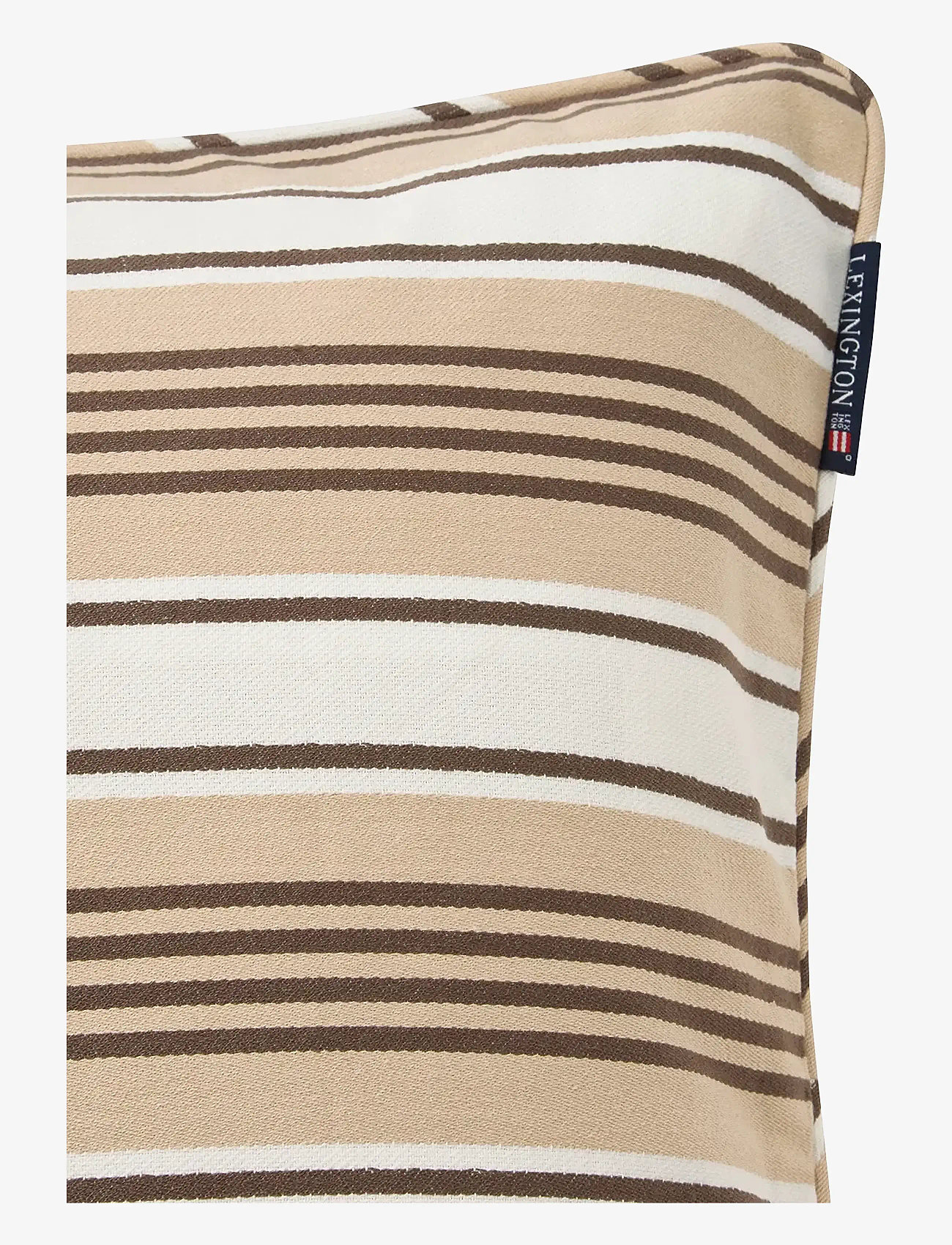 Lexington Home - Striped Organic Cotton Twill Pillow Cover - pudebetræk - beige/white - 4