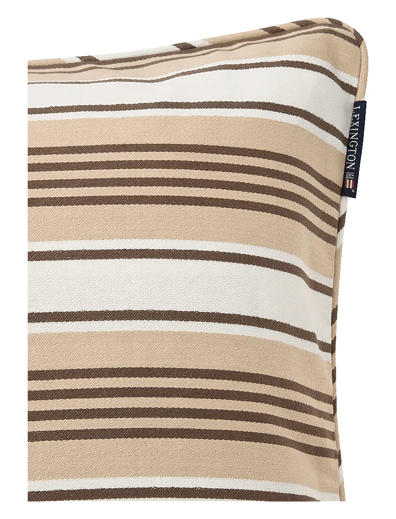 Lexington Home - Striped Organic Cotton Twill Pillow Cover - pudebetræk - beige/white - 4