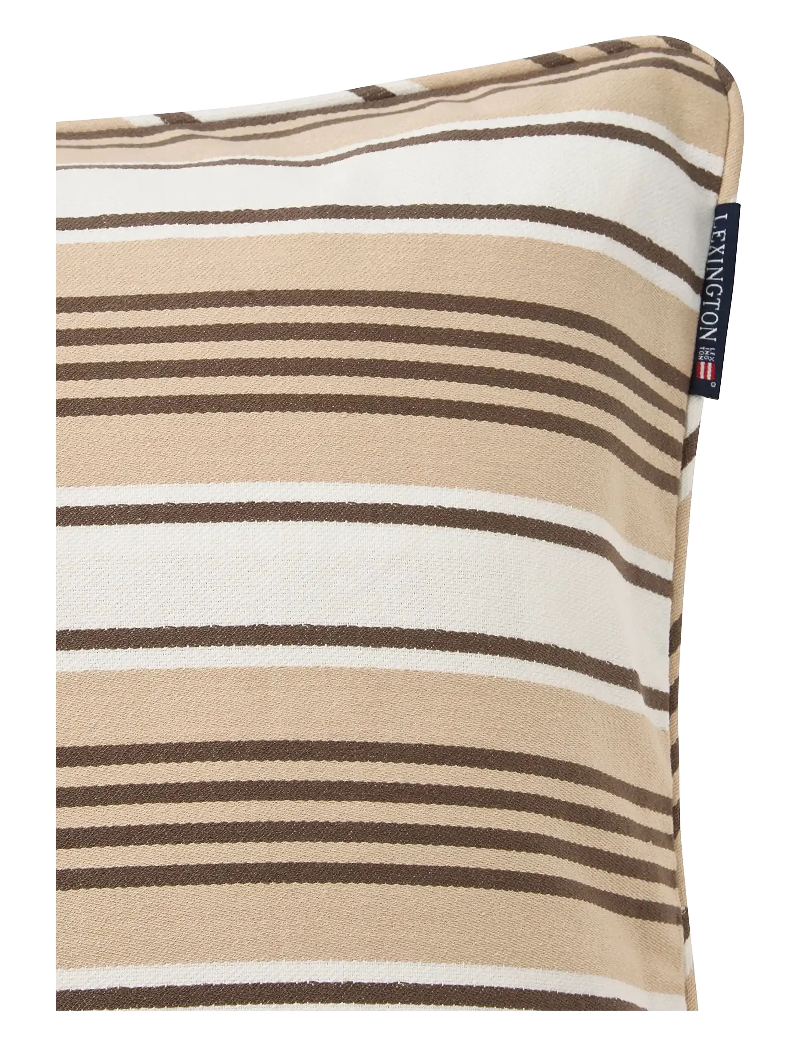 Lexington Home - Striped Organic Cotton Twill Pillow Cover - dekoratīvās spilvendrānas - beige/white - 4
