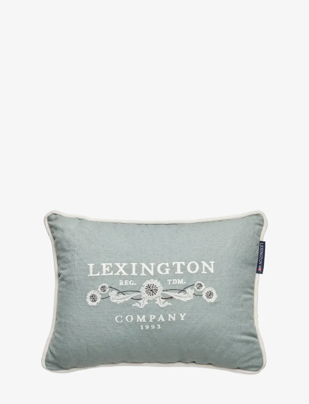 Lexington Home - Logo Linen/Cotton 40x30 Pillow - kuddar - eucalyptus/white - 0