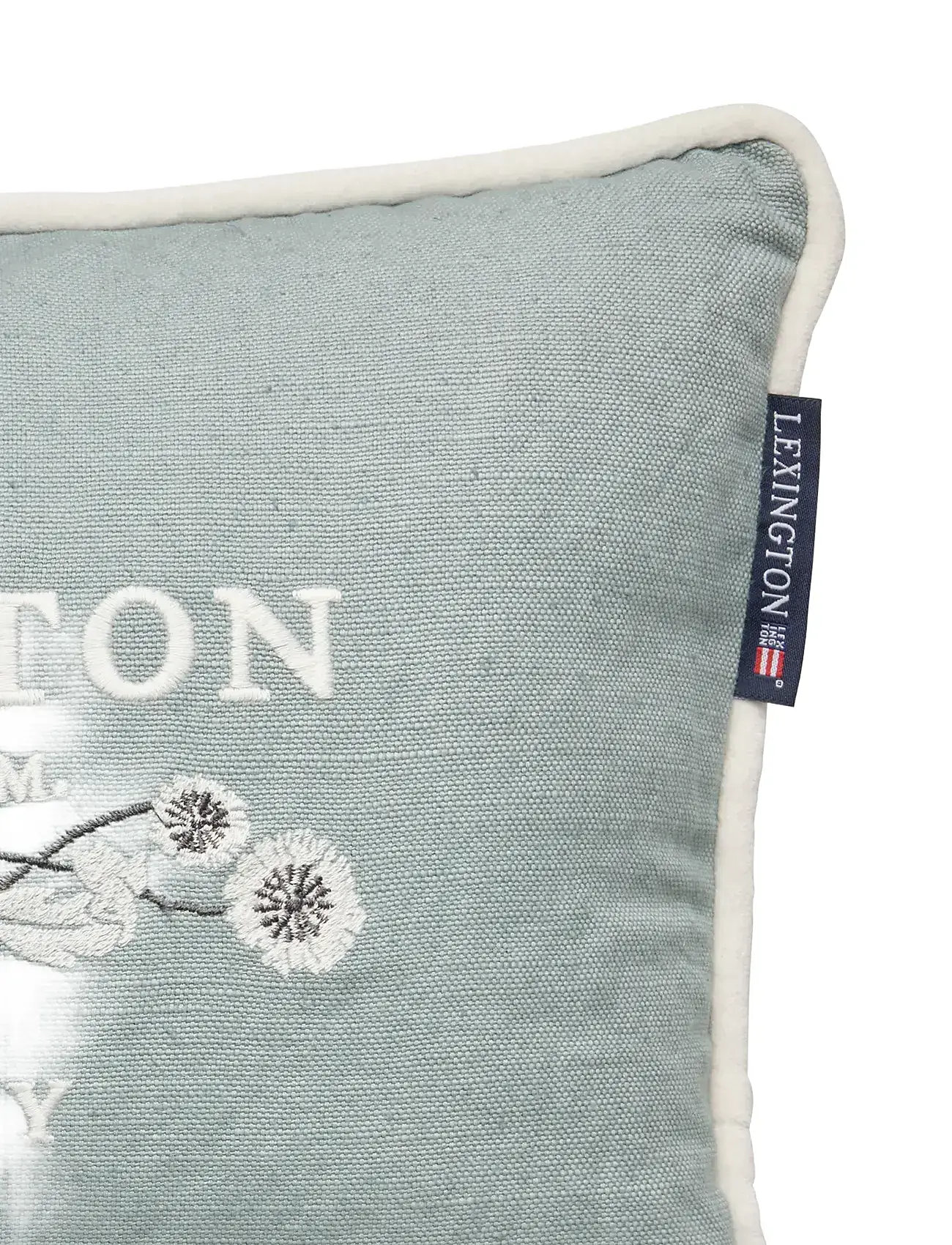 Lexington Home - Logo Linen/Cotton 40x30 Pillow - shop by price - eucalyptus/white - 1