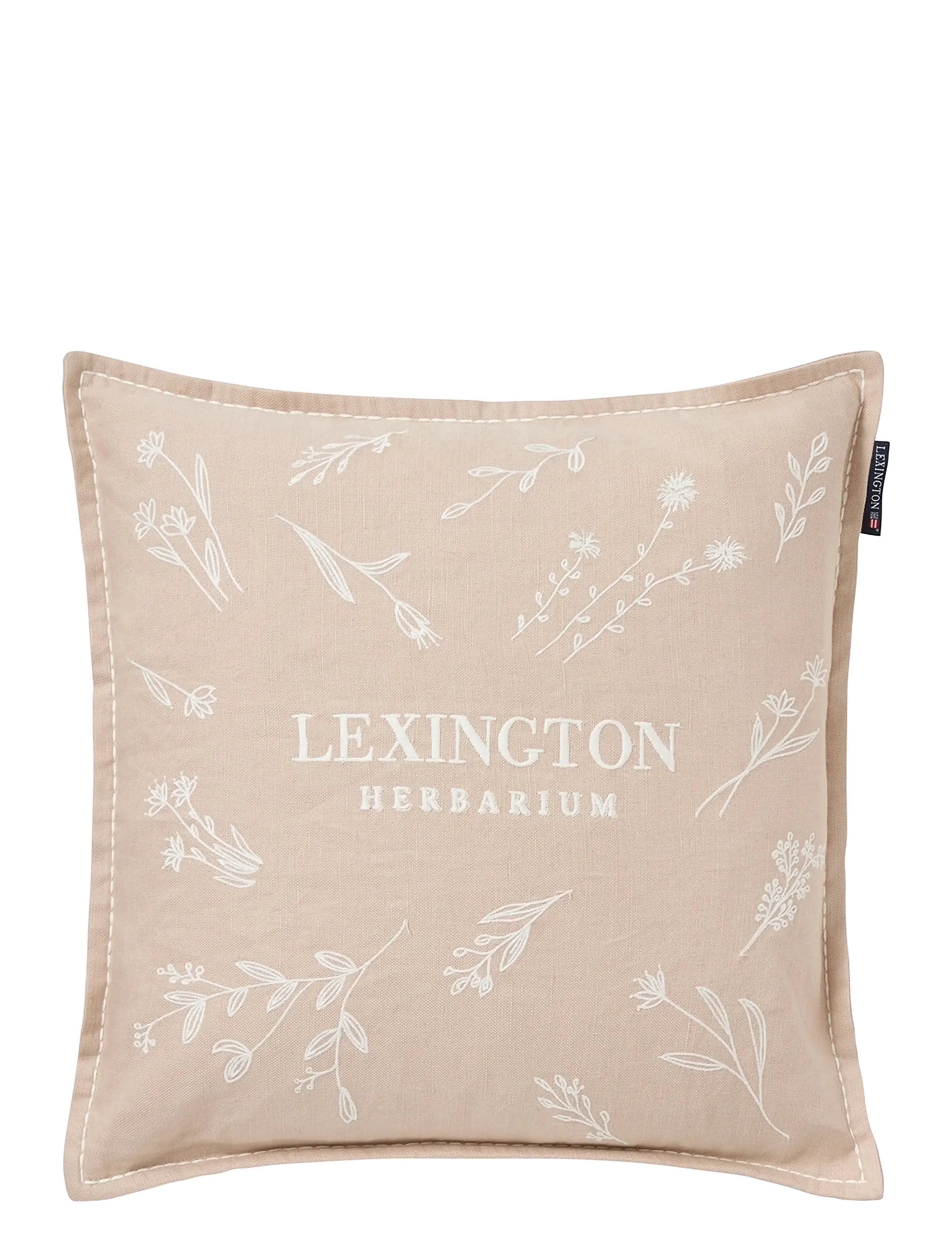 Herbarium Linen/Cotton Pillow Cover - BEIGE/WHITE