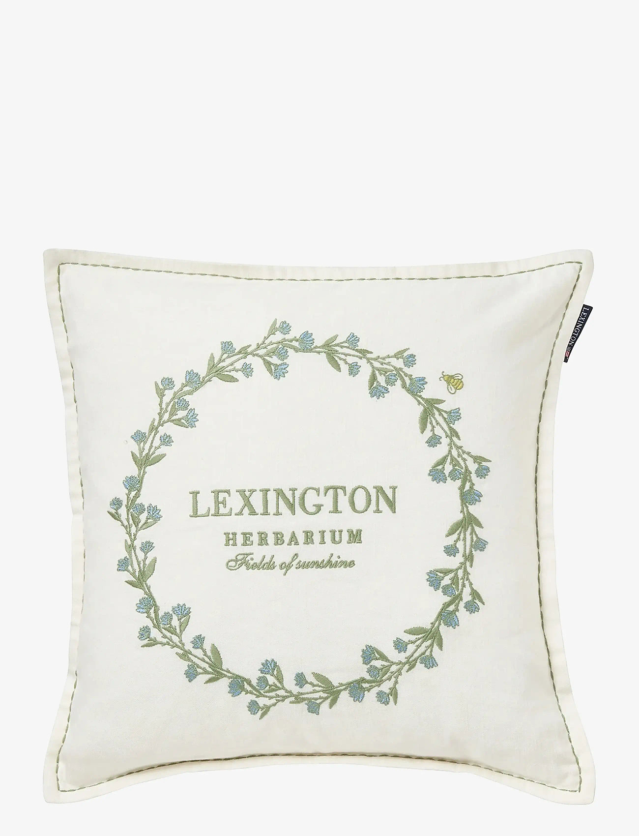 Lexington Home - Wreath Linen/Cotton Logo Pillow Cover - kissenbezüge - white/eucalyptus/blue - 0
